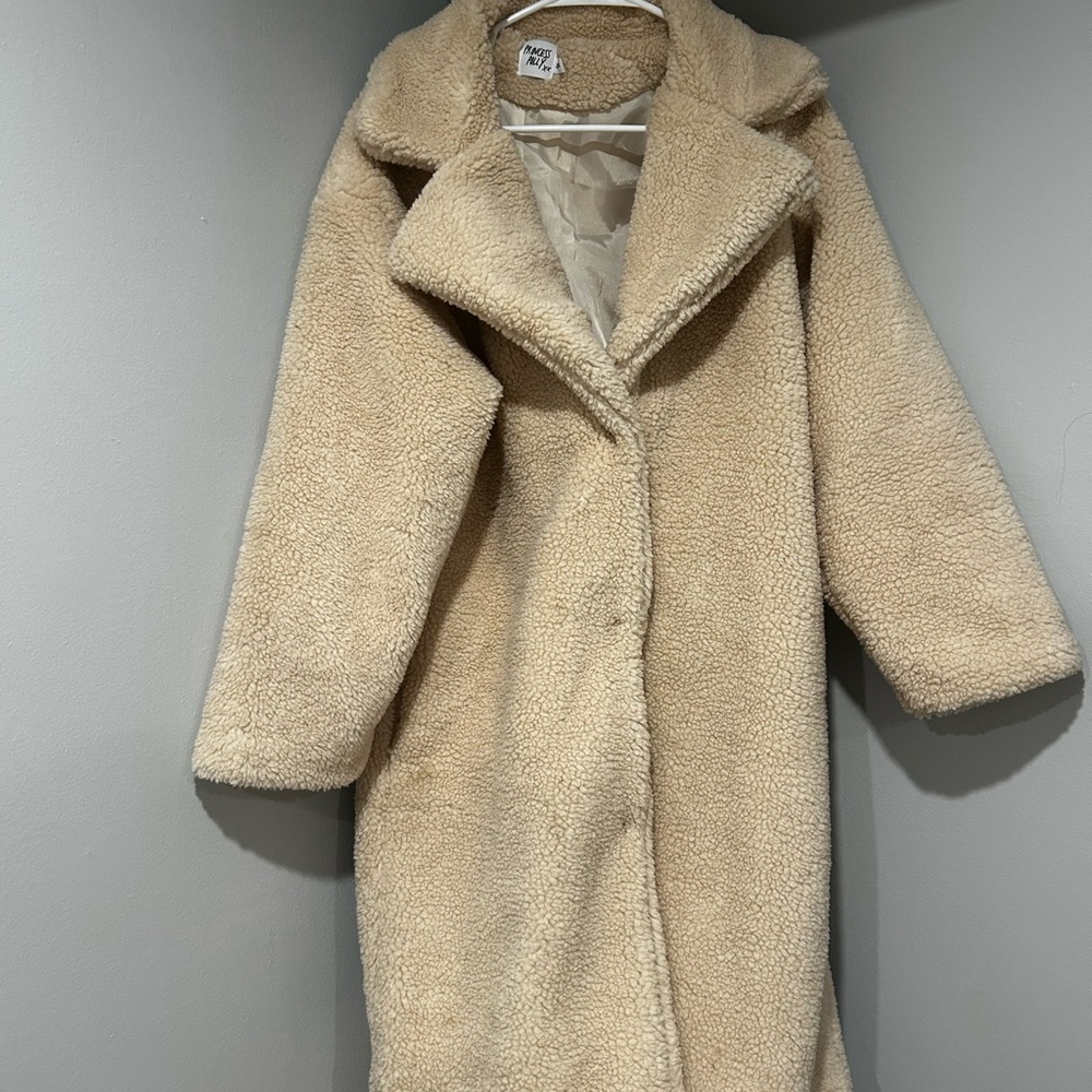 Princess Polly Beige Sherpa Coat